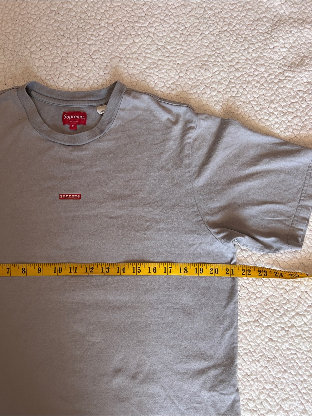 Supreme Gray Short Sleeve Tee with Red Mini Box Logo - Picture 4 of 9